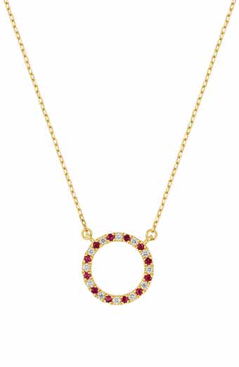 El Mar 18k Gold Ruby and Diamond Pendant Necklace