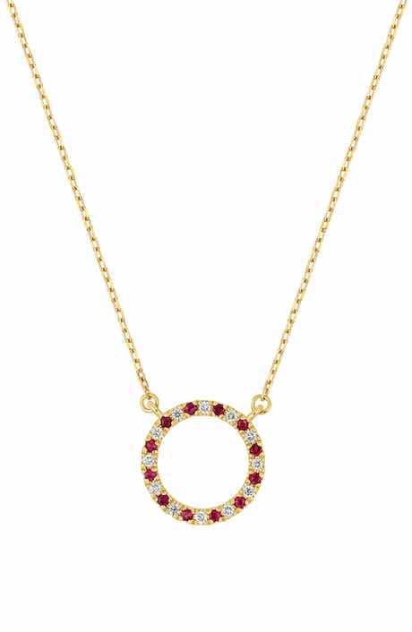 El Mar 18k Gold Ruby and Diamond Pendant Necklace