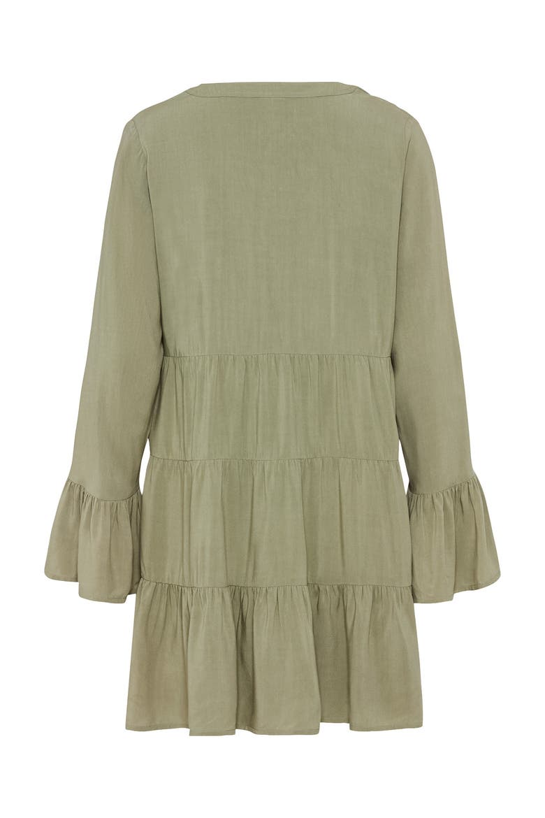 Flowy Flared Sleeve Dress, Alternate, color, Olive