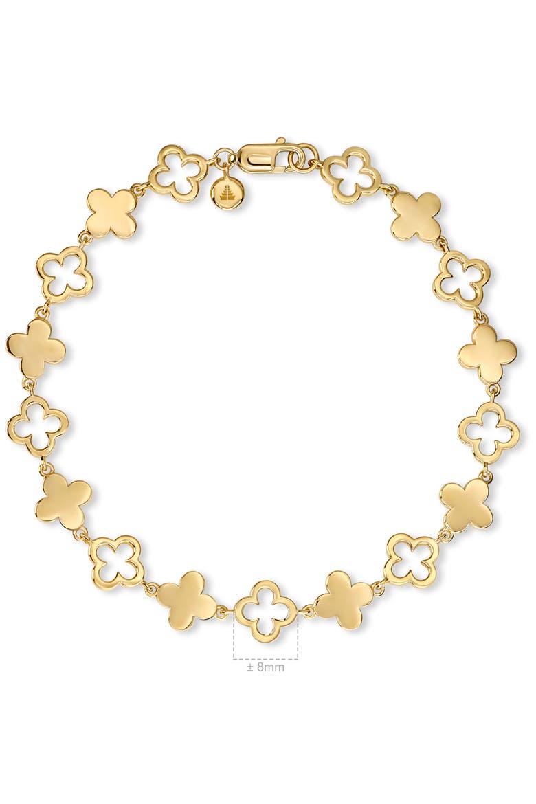 Clover Chain Bracelet in Gold Plated Sterling Silver, 8mm, Alternate, color, Yellow Gold