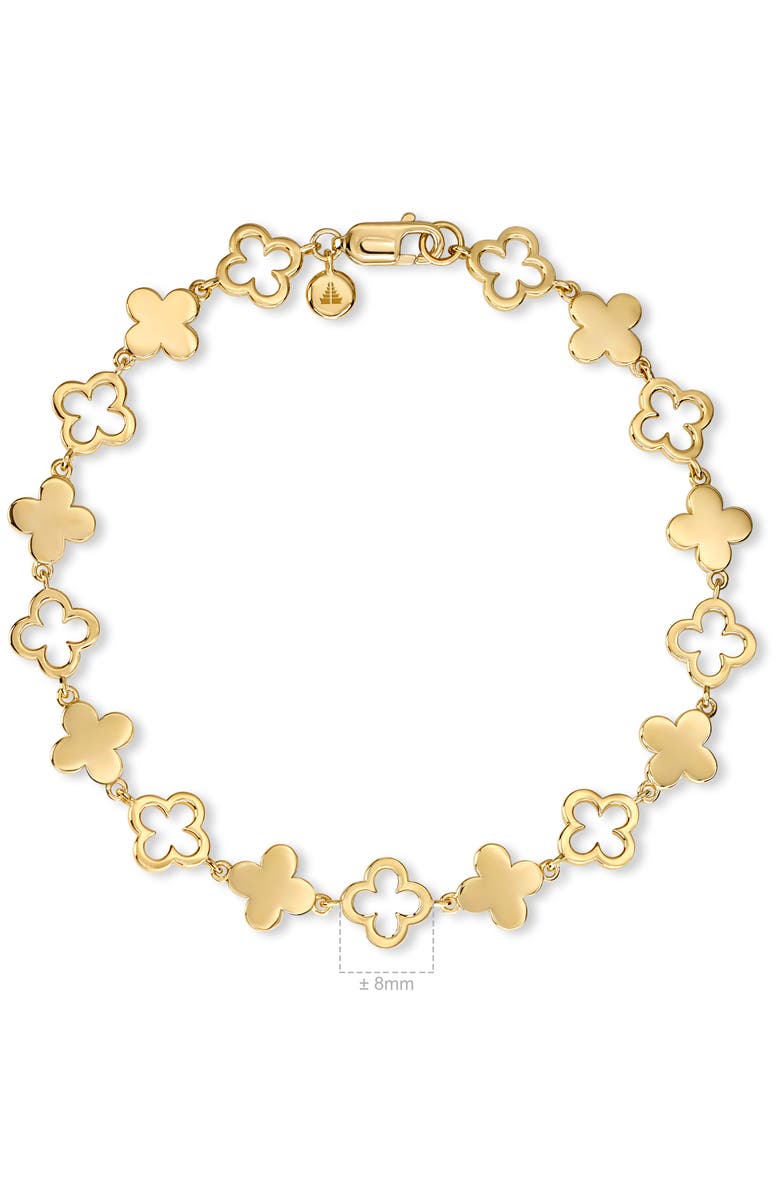 DEVATA Clover Chain Bracelet in Gold Plated Sterling Silver, 8mm, Alternate, color, Yellow Gold