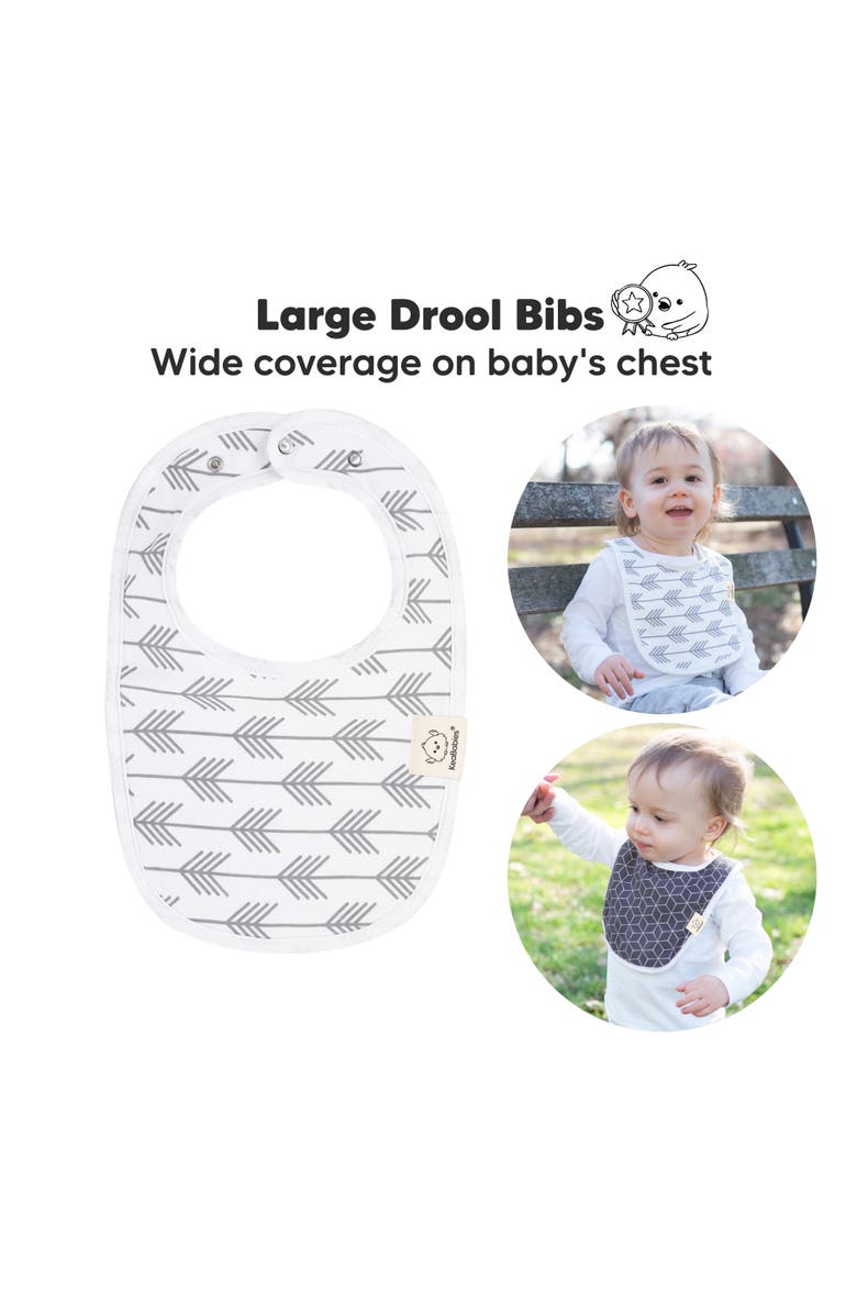 KeaBabies 8-Pack Baby Drool Bibs, Alternate, color, Grayscape