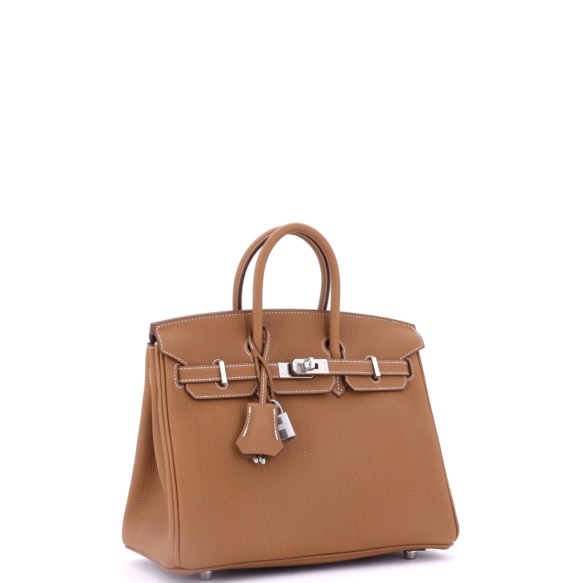 Pre-Owned Hermes Birkin Handbag Brown Togo with Palladium Hardware 25, Alternate, color, 