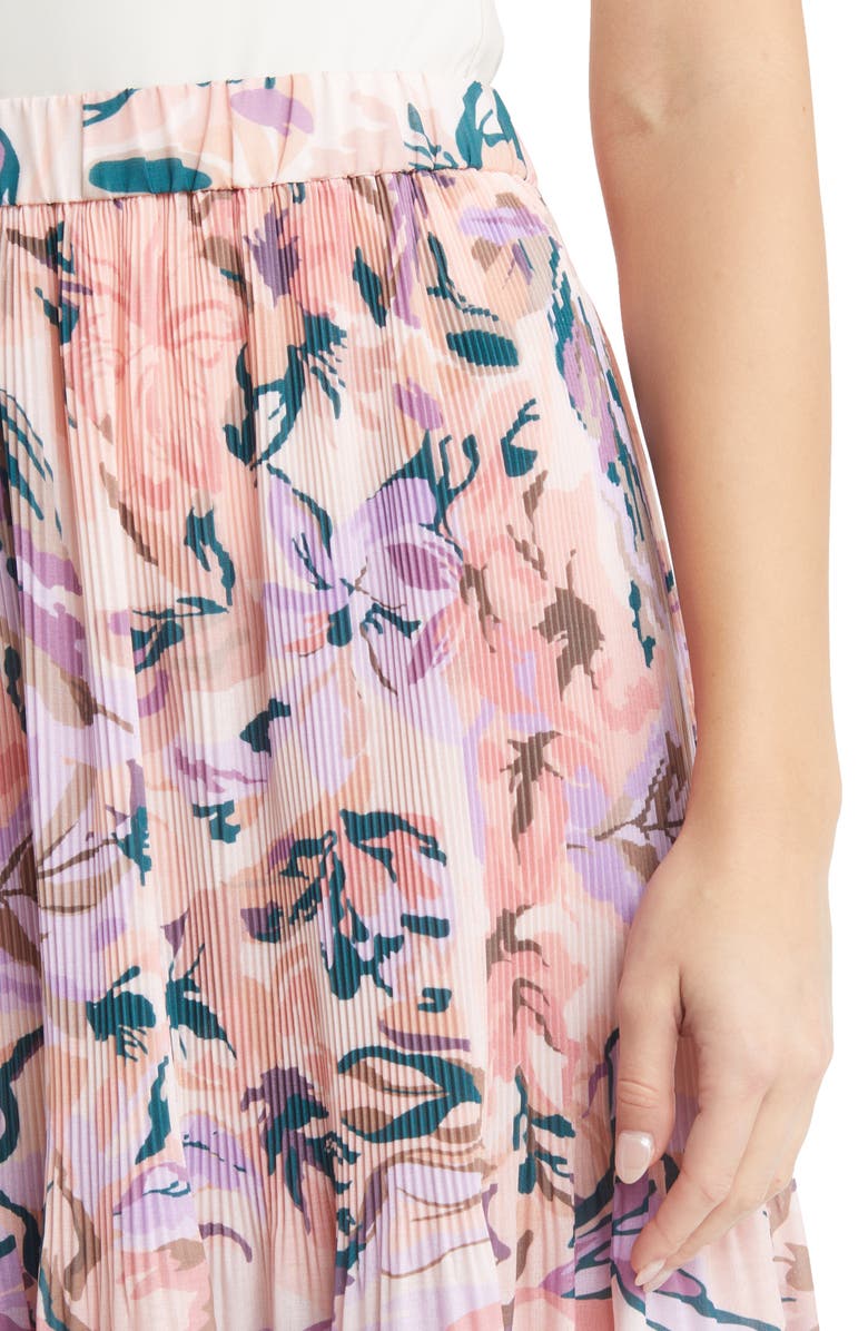 Misook Floral Maxi Skirt, Alternate, color, 