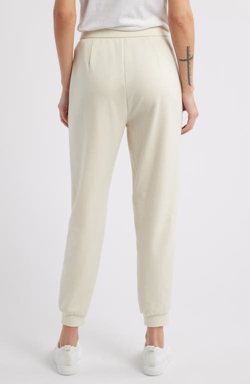 Eileen Fisher Cropped Pintuck Lightweight Ponte Joggers In Brown