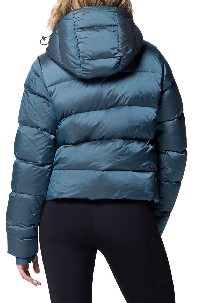 Amaze Puff Hooded Jacket, Alternate, color, EVERBLUE HIGH SHINE