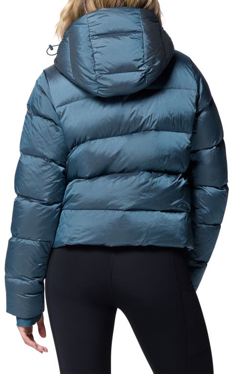 Columbia Amaze Puff™ Water Repellent 650 Fill Power Down Hooded Jacket In Blue