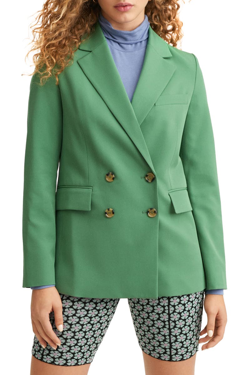 MANGO Double Breasted Blazer, Main, color,