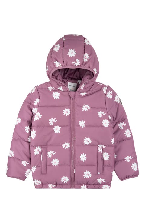 Kids' Floral Lightweight Puffer Jacket
