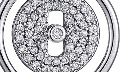 Adornia Silver Plated Cz Dancing Stone Disc Pendant Necklace In Metallic