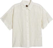 BOSS Orange Bisenas Embroidered Eyelet Button-Up Shirt