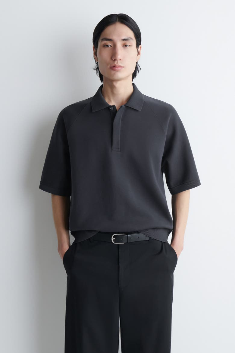 Scuba Knit-jersey Polo Shirt, Main, color, NAVY