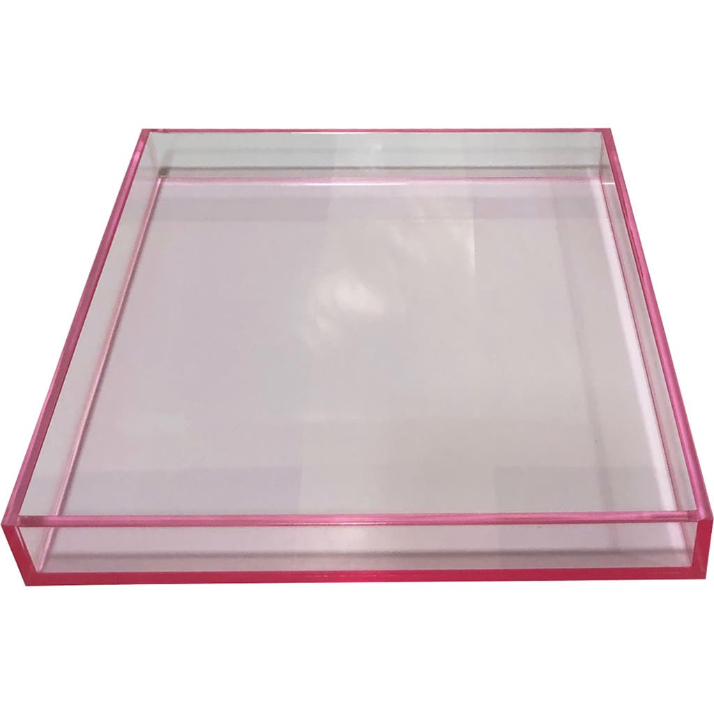 R16 Home Square Lucite Tray In Pink