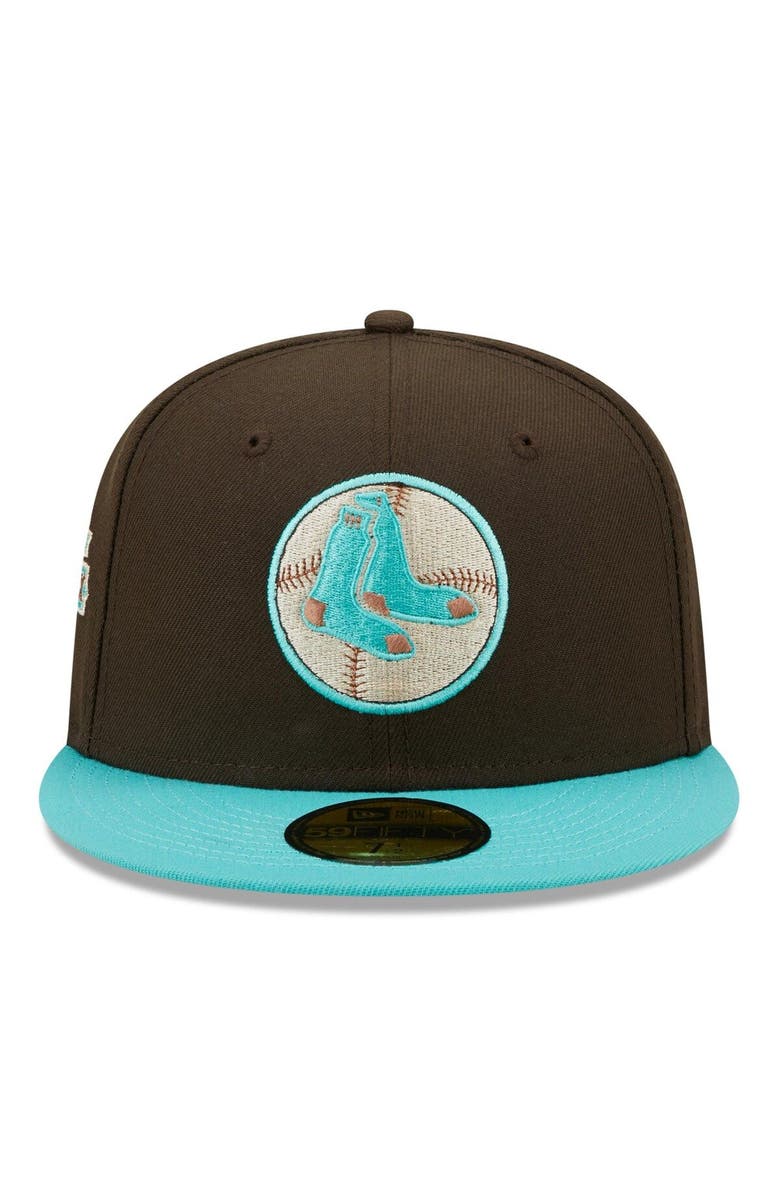 New Era Men's New Era Brown/Mint Boston Red Sox  Walnut Mint 59FIFTY Fitted Hat, Alternate, color, 