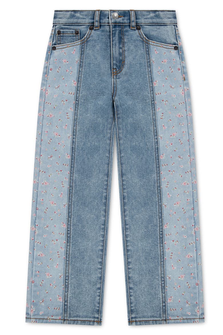 Kids' Color-Blocked Wide Leg Jeans, Main, color, BE COOL WITHOUT DESTRUCTION