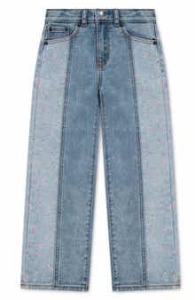 Kids' Color-Blocked Wide Leg Jeans