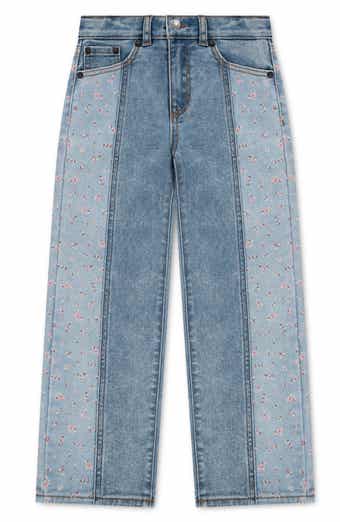 Kids' Color-Blocked Wide Leg Jeans