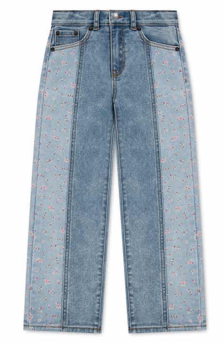 Kids' Color-Blocked Wide Leg Jeans