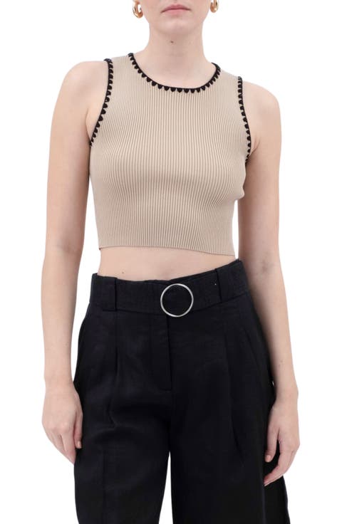 Contrast Trim Sleeveless Top