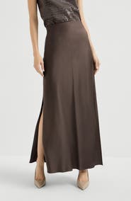 Brunello Cucinelli Fluid Bias-Cut skirt