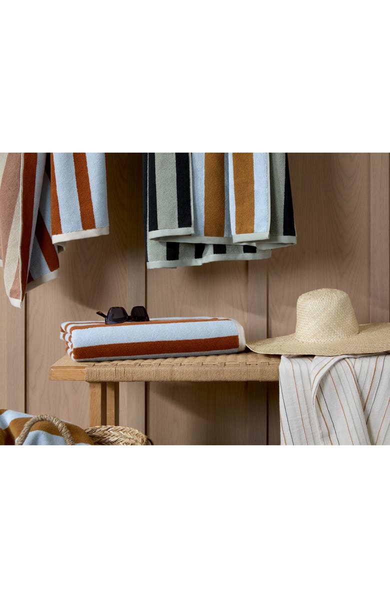 Parachute Cabana Organic Cotton Beach Towel, Alternate, color, Lagoon And Adobe