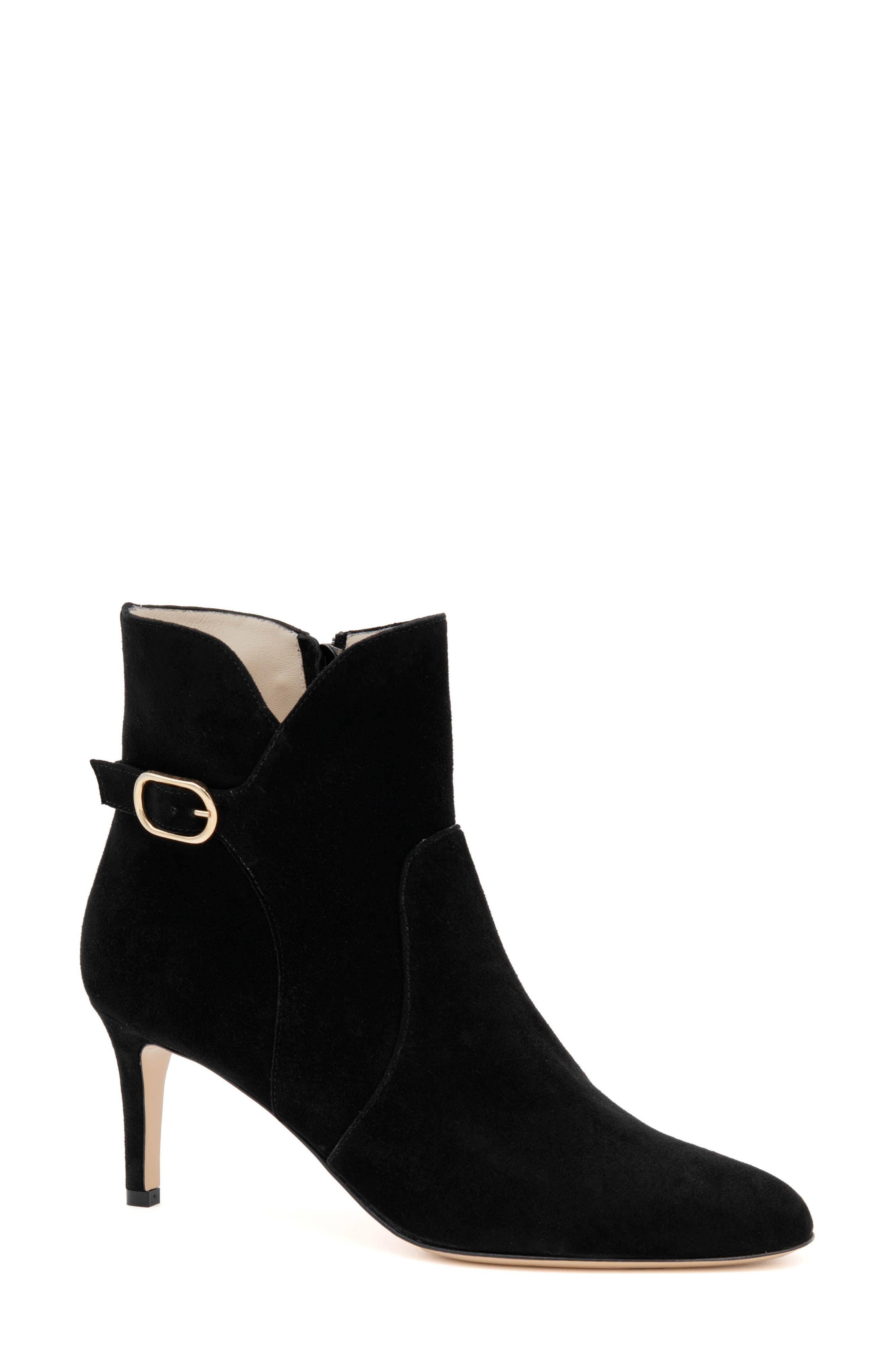 Amalfi by Rangoni Lucario Bootie, Main, color, Black Cashmere Gold Buckle