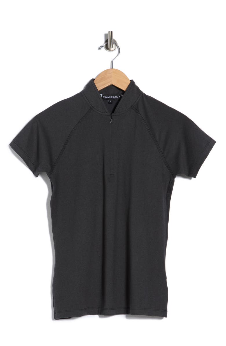 Swannies Quinn Half Zip Knit Polo, Alternate, color, Black Heather