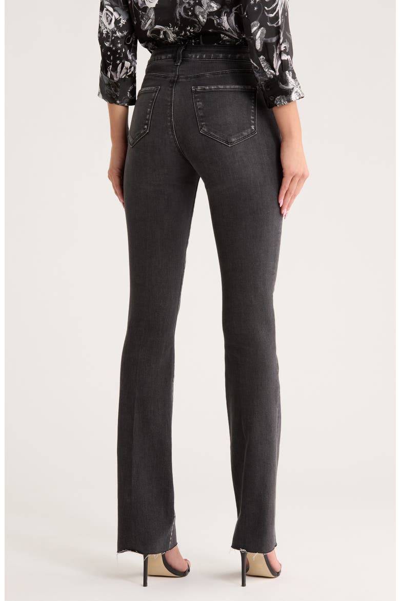 Ruth High Waist Raw Hem Straight Leg Jeans, Alternate, color, OBSIDIAN