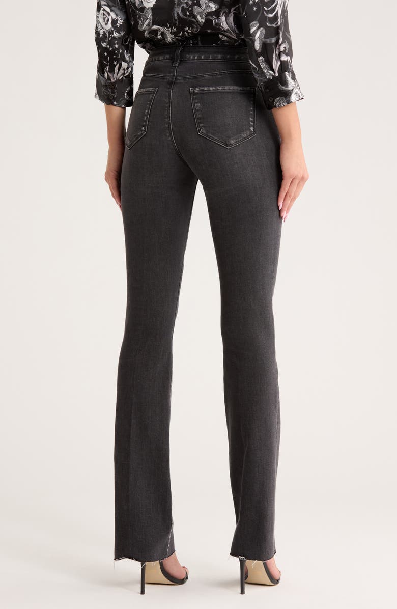 L'AGENCE Ruth High Waist Raw Hem Straight Leg Jeans, Alternate, color, Obsidian