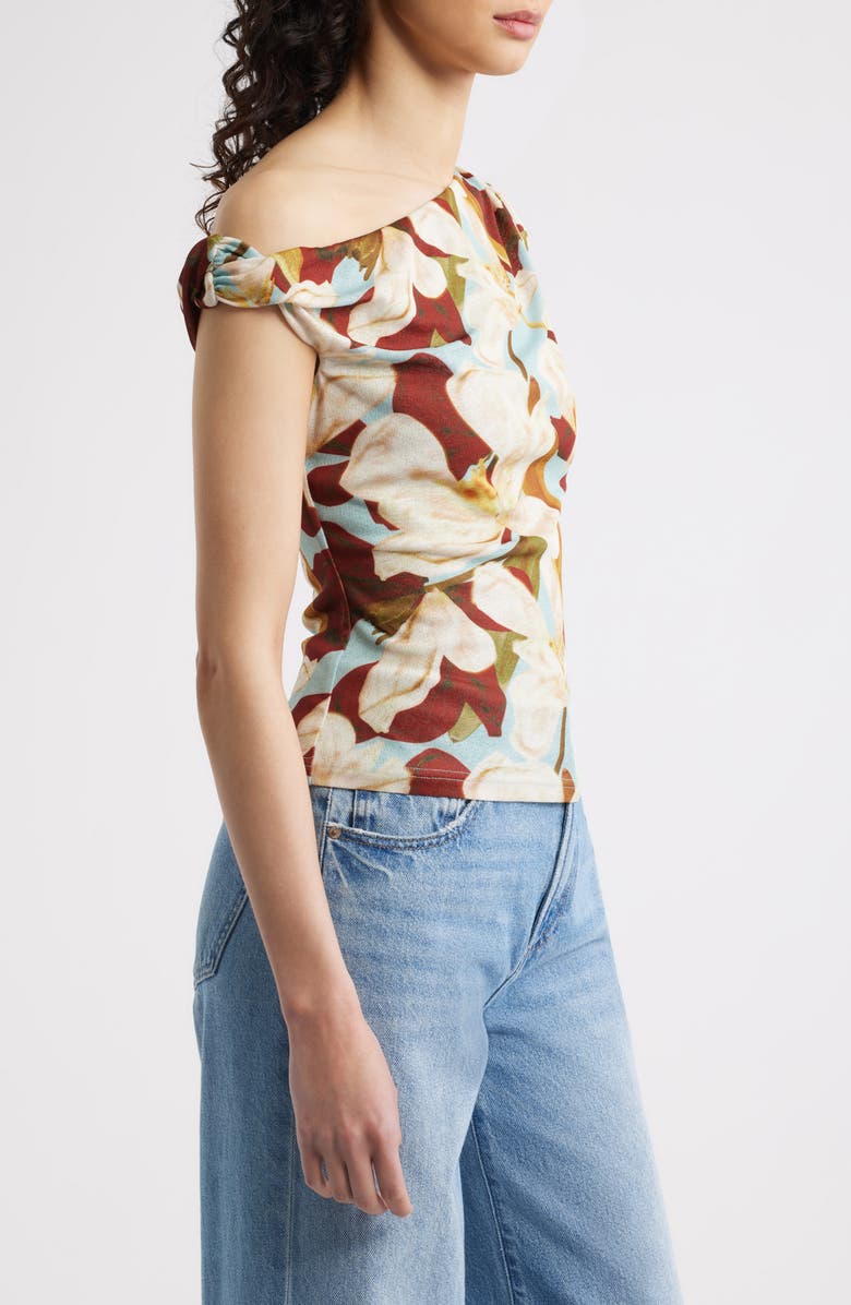 Rails Orelia Floral One-Shoulder Top, Alternate, color, Plumeria