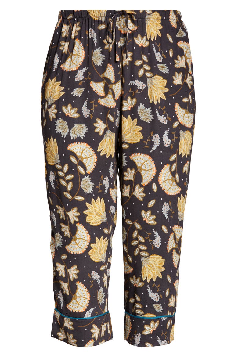 Print Crop Pajama Pants, Alternate, color, BLACK PAISLEY