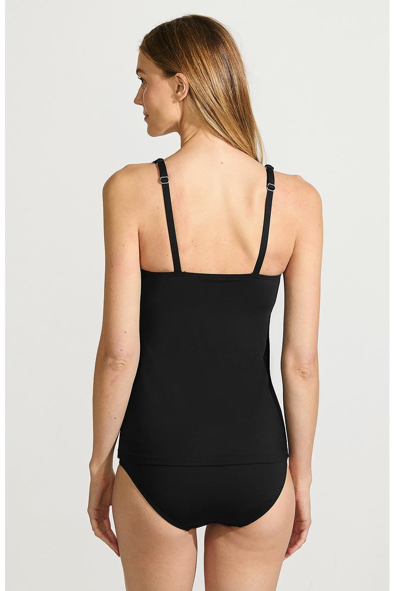 D-Cup Square Neck Underwire Tankini Swimsuit Top, Alternate, color, Black