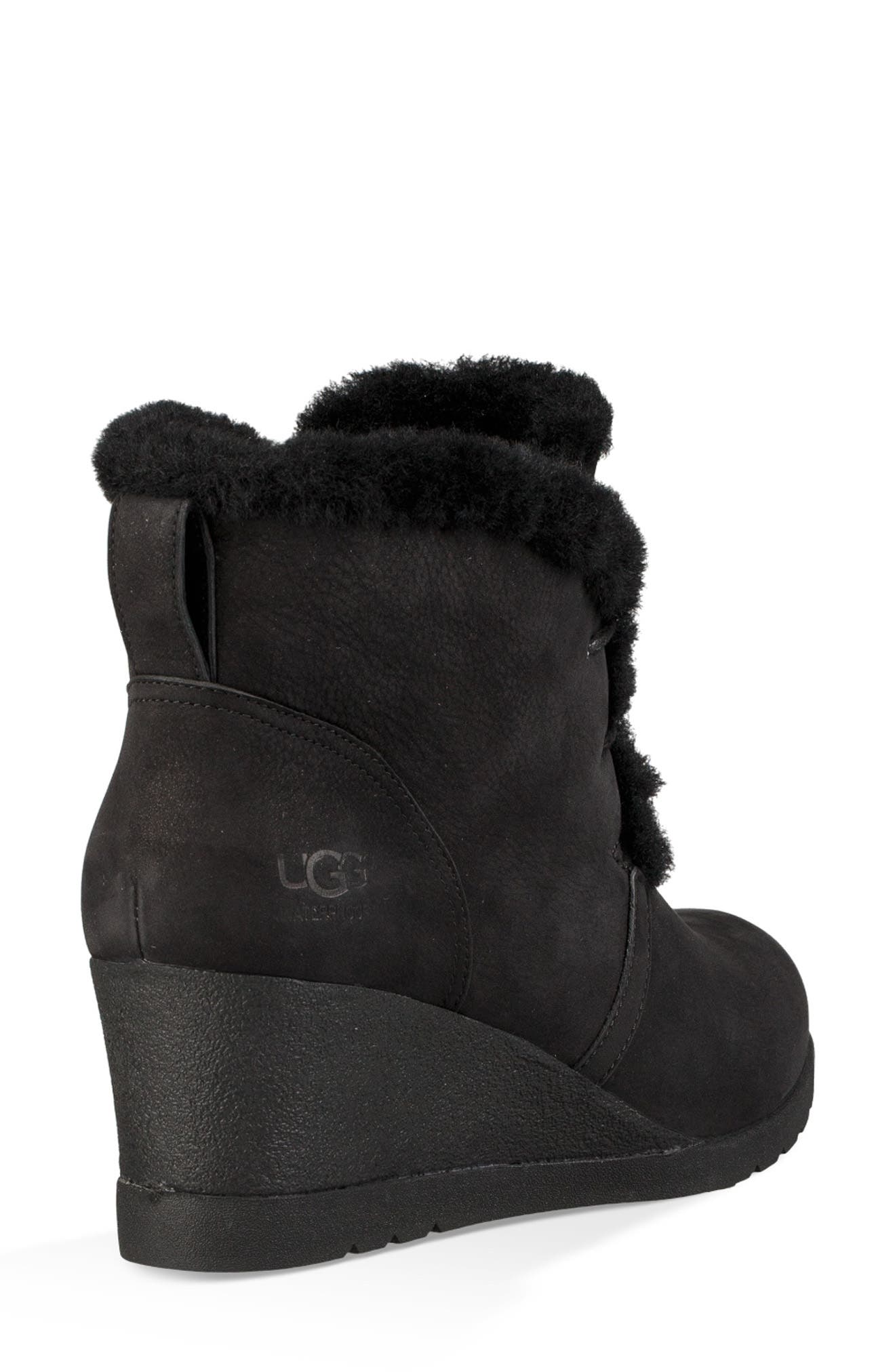 Jeovana Waterproof Genuine Shearling Lined Boot, Alternate, color, BLACK SUEDE