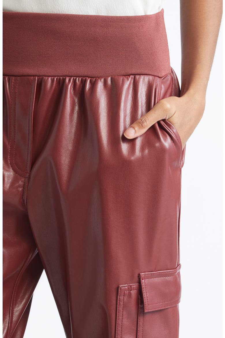 Giles Faux Leather Jogger Pants, Alternate, color, WINEBERRY