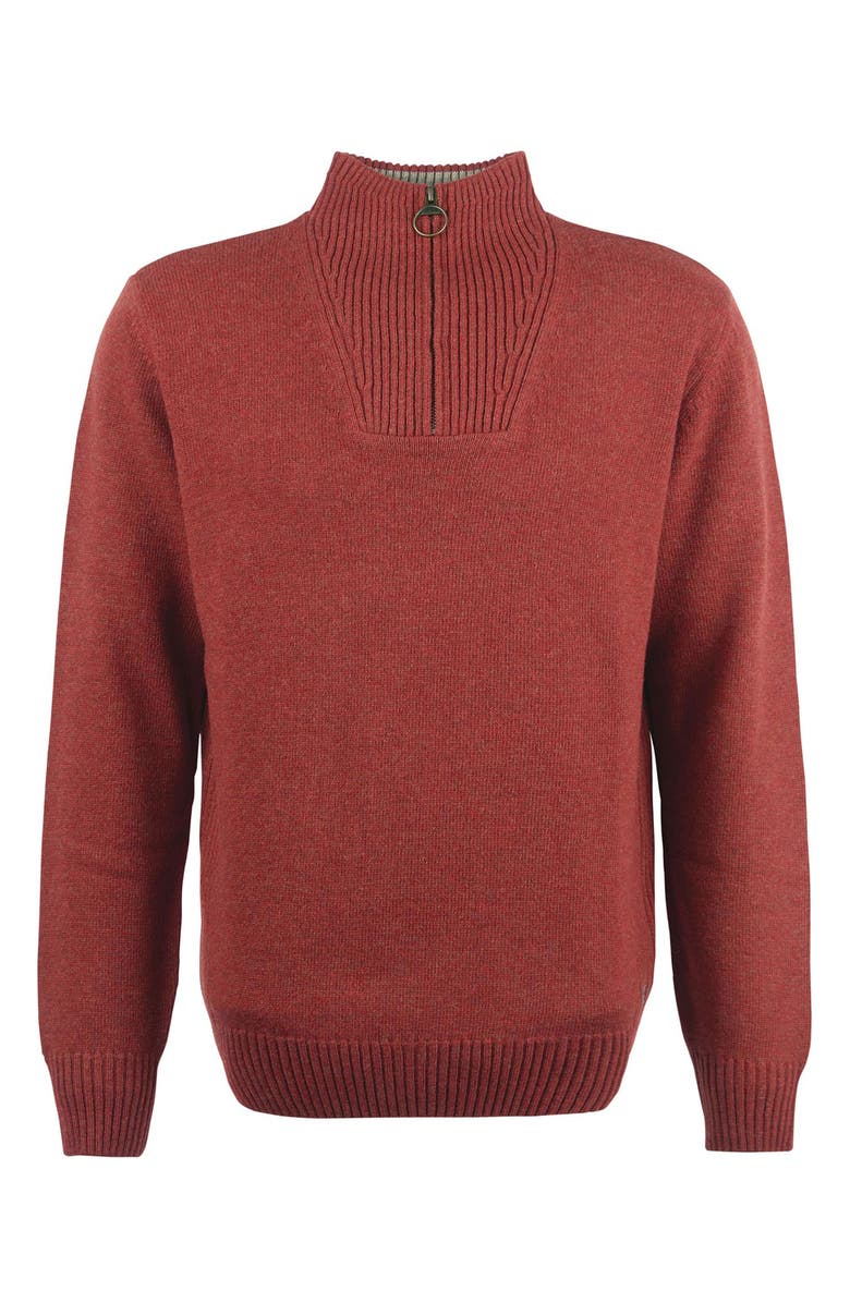 Barbour Nelson Essential Lambswool Half Zip Sweater, Alternate, color, Brick Red