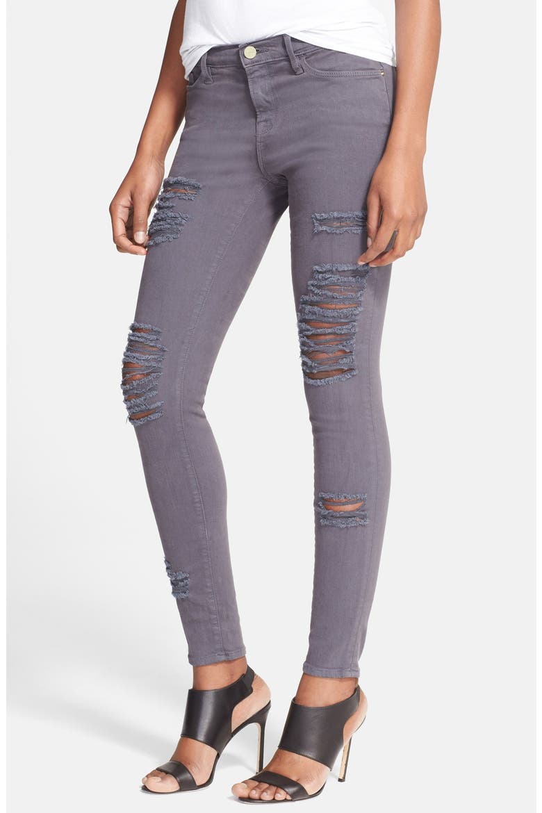 Le Color Rip Skinny Jeans, Main, color, CHARCOALDNU