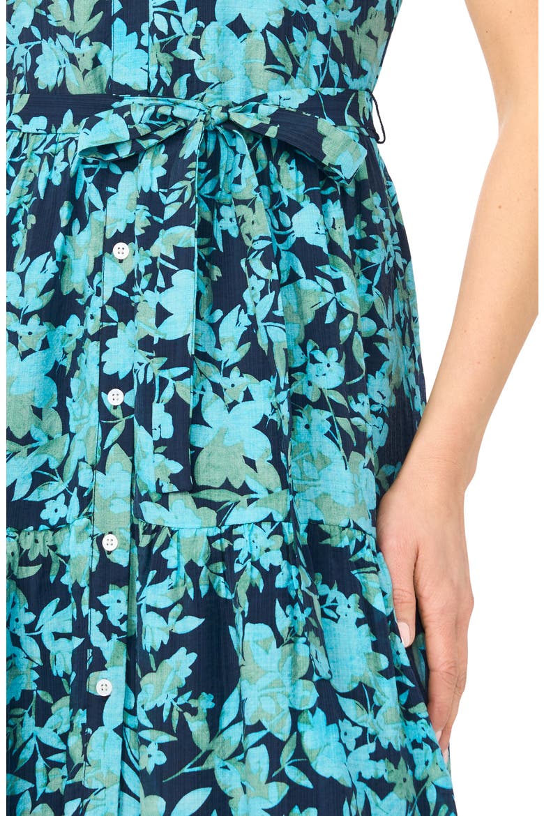 Floral Sleeveless Maxi Shirtdress, Alternate, color, CLASSIC NAVY