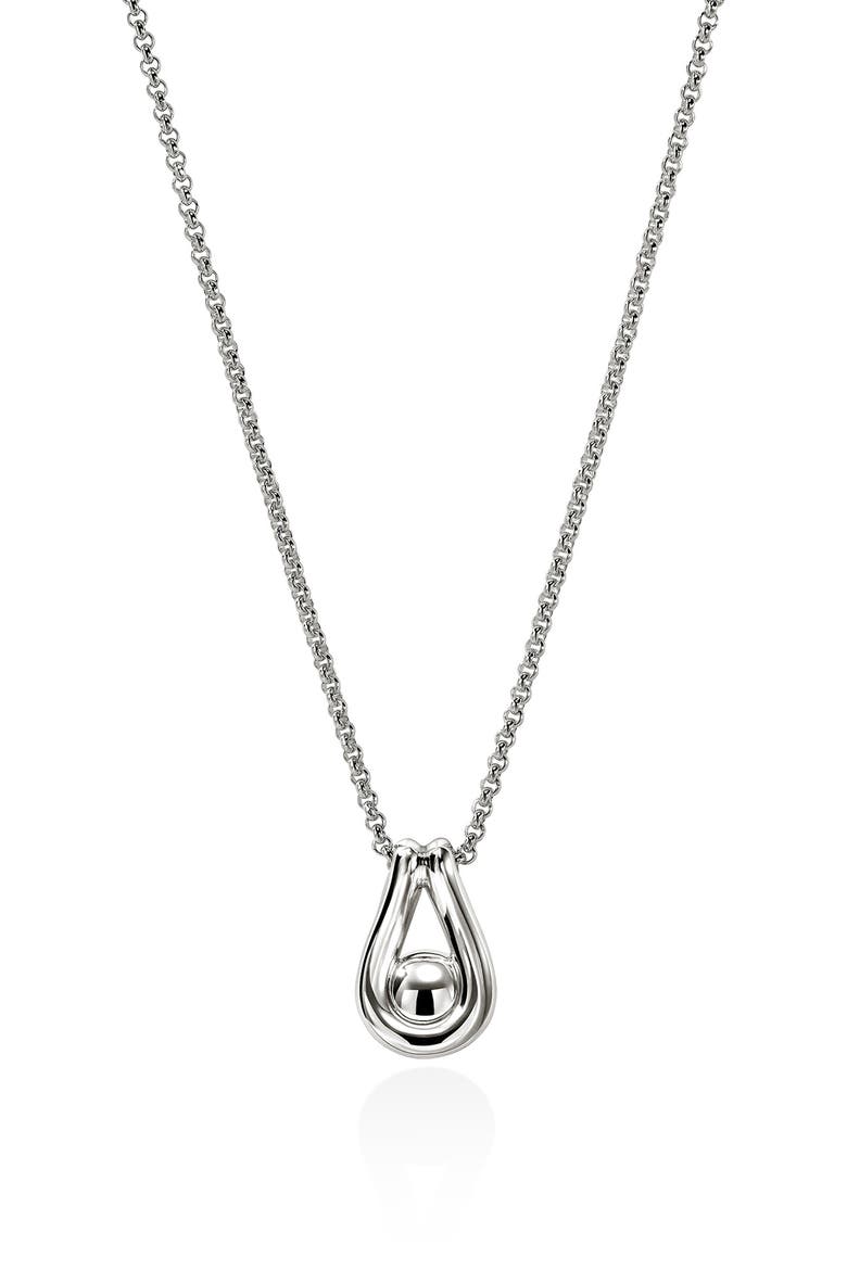 Surf Pendant Necklace, Sterling Silver, Freshwater Pearl, Diamonds, Alternate, color, SILVER