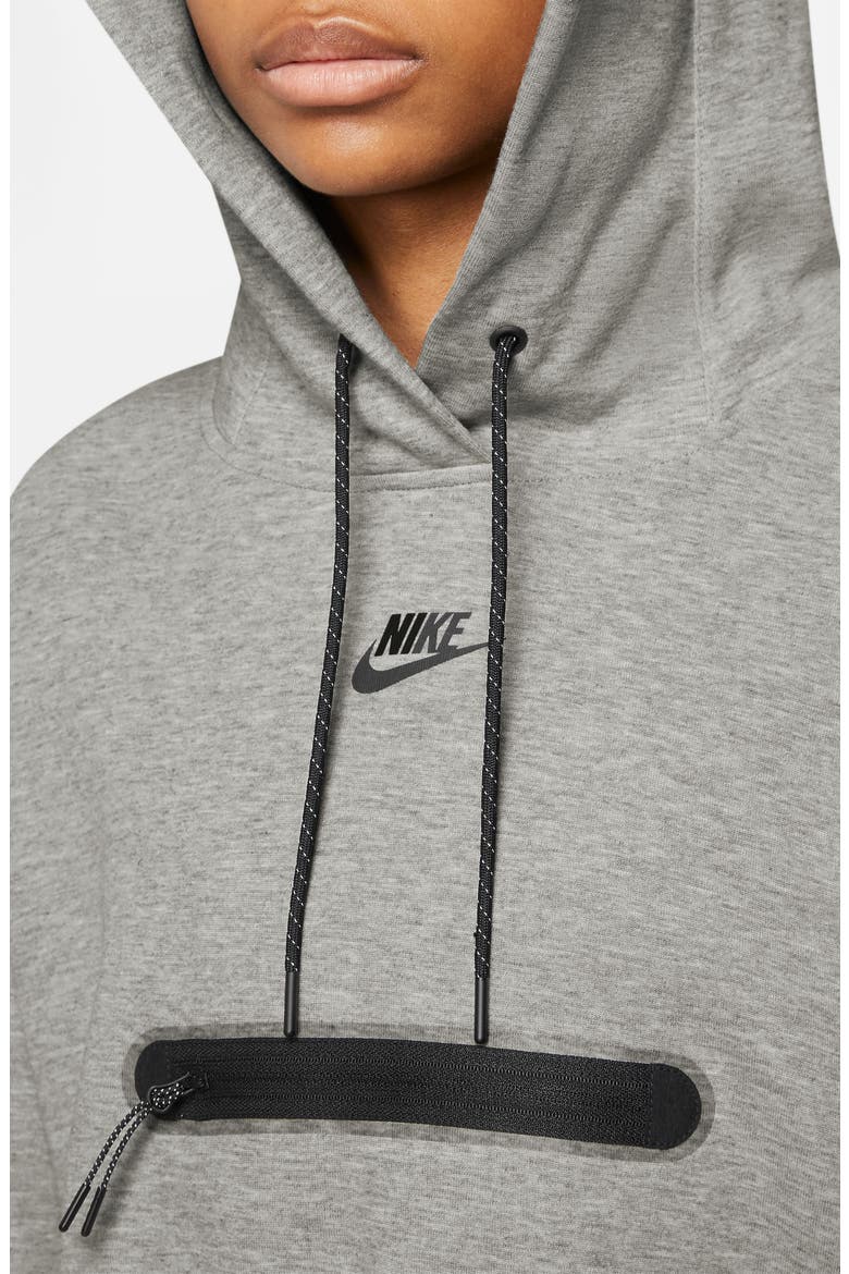 Sportwear Tech Fleece Essential Pullover Hoodie, Alternate, color, DK GREY HEATHER/ BLACK