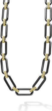 LAGOS Signature Black Caviar Chain Necklace