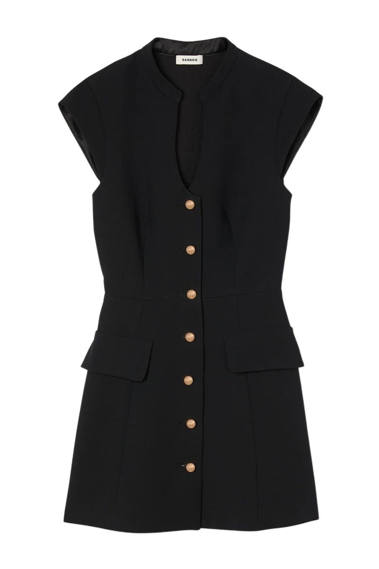 Mini Tailored Dress, Alternate, color, Black