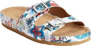 Comfortview The Maxi Leather Like Adjustable Slip On Footbed Sandal