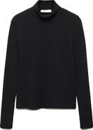 MANGO Textured Mock Neck Top