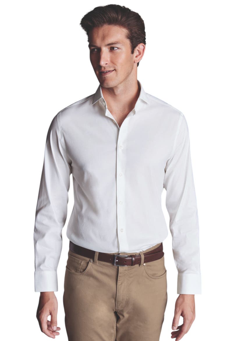 Non-Iron Performance Twill Shirt, Main, color, White