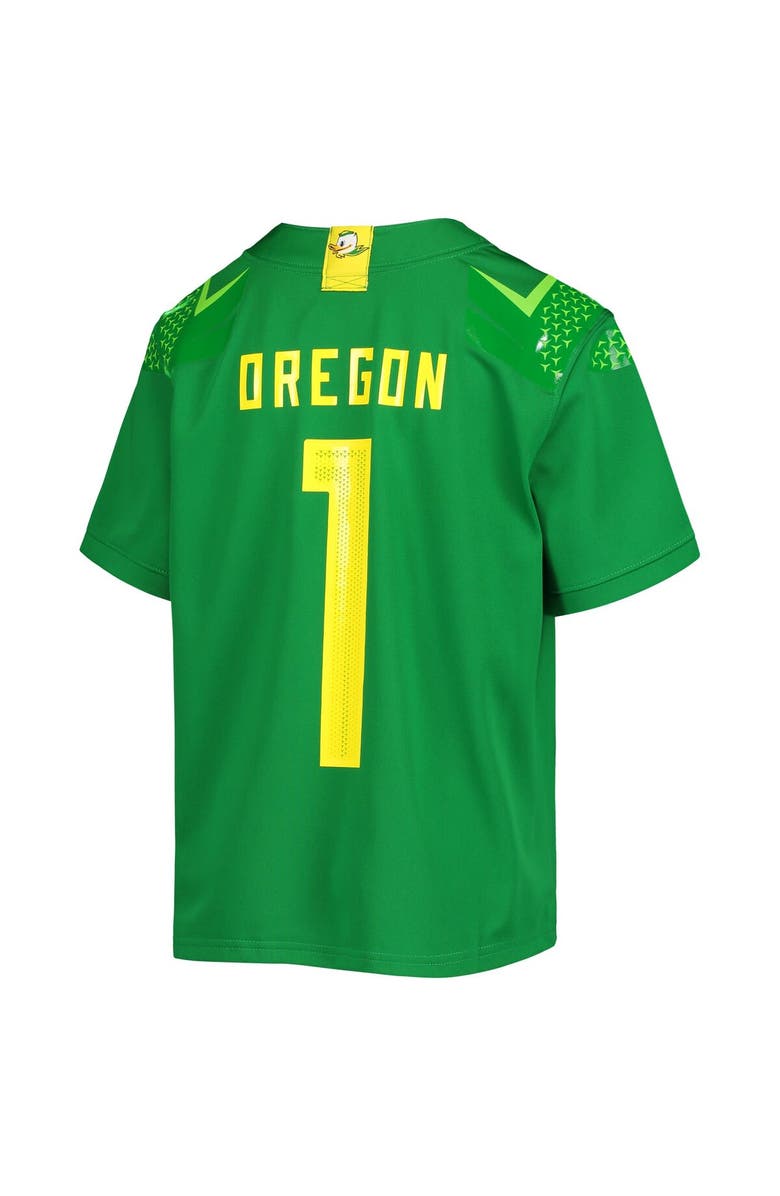 Nike Youth Nike #1 Green Oregon Ducks Untouchable Replica Football Jersey, Alternate, color, 