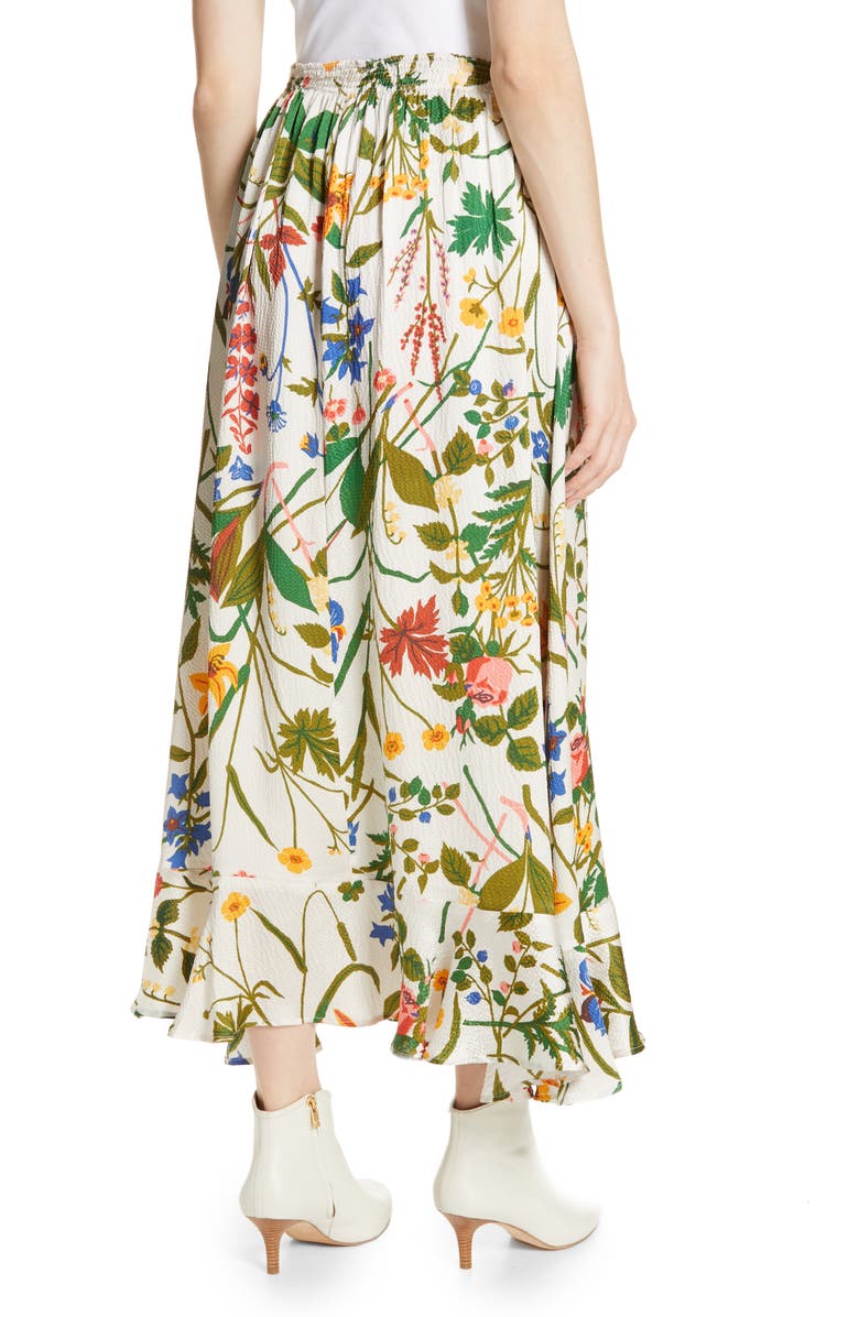 Rodebjer Irmaline Floral Print Silk Skirt, Alternate, color, 