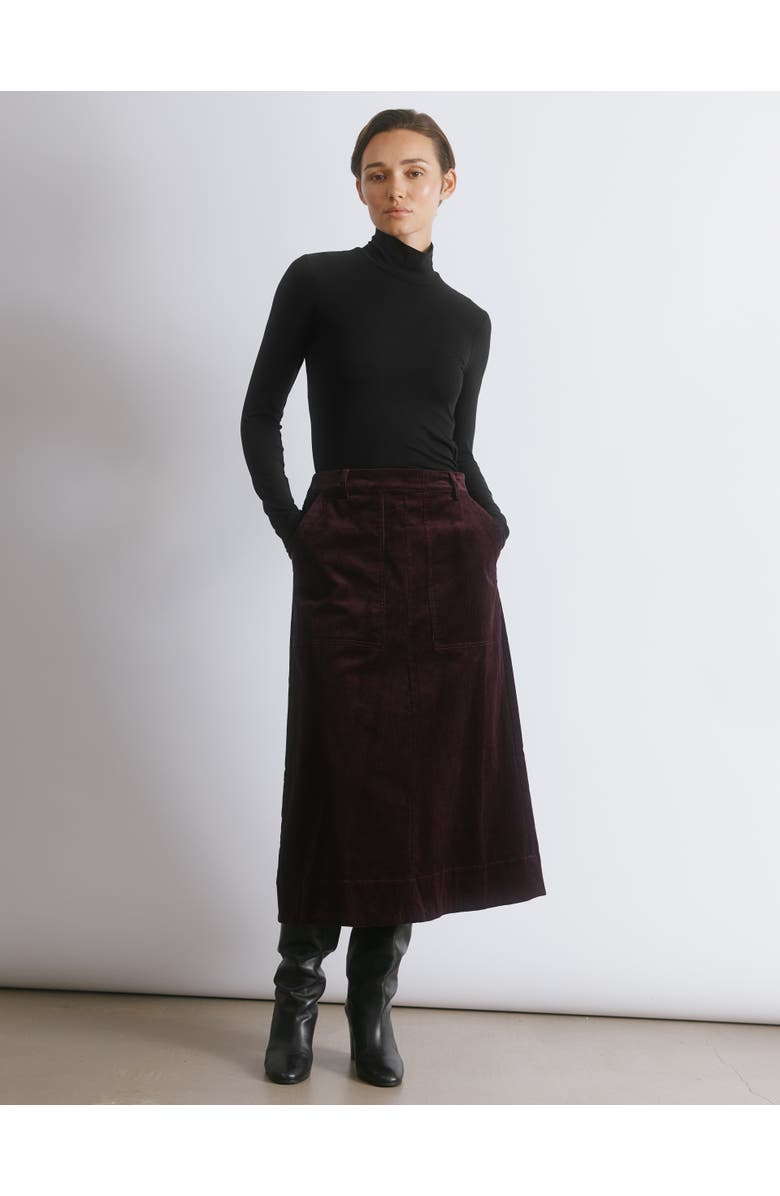Albaray Cord A-Line Skirt, Main, color, Burgundy