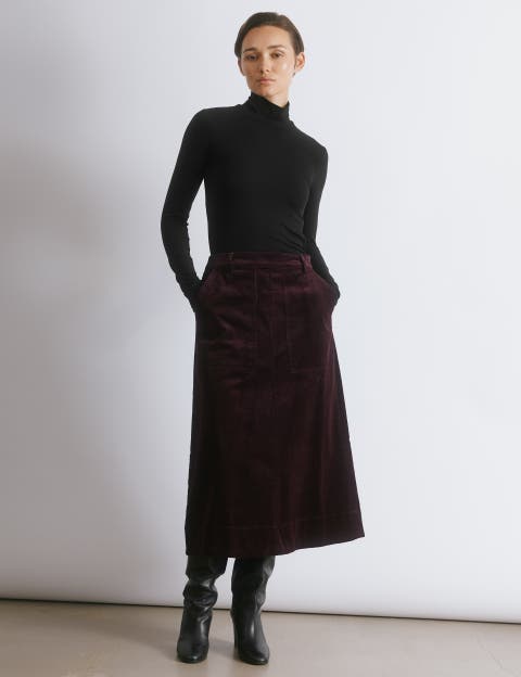 Cord A-Line Skirt