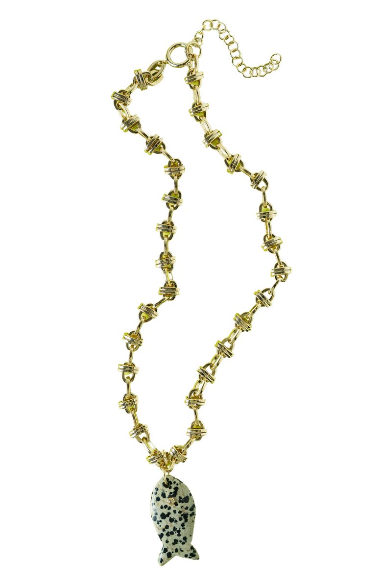 MacRae & Co. Pisces Pendant Necklace, Main, color, Stone/ Gold