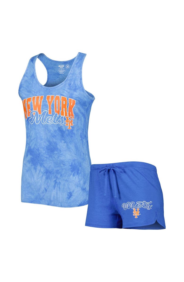 CONCEPTS SPORT Women's Concepts Sport Royal New York Mets Billboard Racerback Tank & Shorts Sleep Set, Main, color,